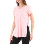Raru Kadın %100 Pamuk V Yaka T-Shirt FRAGUM PEMBE