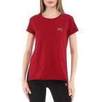 Raru Kadın%100 Pamuk T-Shirt FUMUS BORDO BORDO L