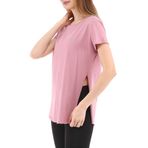 Raru Kadın%100 Pamuk T-Shirt FUMUS PEMBE PEMBE L