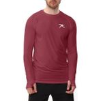 Raru Uzun Kollu Bordo T-Shirt Erkek Slim Fit Nefes Alabilir Kumaş ile Şık Tasarım - 2XL