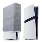 Raryars PS5 Pro Toz Koruyucu için Toz Kapağı Playstation 5 Pro Konsol Disk Sürümü ve Dijital Sürüm için Özel Tasarım Kalın Pamuk Hassas Kesim Kolay Erişim Kablosu Bağlantı Noktası (Dikey Konum)