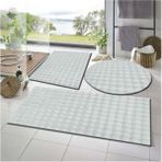 Raschel Carpet Balat Halı 3'lü Kaymaz Taban Bubble Peluş Banyo Paspası 50 x 50(YUVARLAK)-50 x 50 ve 50 x 70 - Beyaz