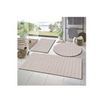 Raschel Carpet Balat Halı 3'lü Kaymaz Taban Bubble Peluş Banyo Paspası 50x50(YUVARLAK)-50x50 Ve 50x70