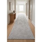 Raschel Carpet Bohem Yolluk Yıkanabilir Leke Tutmaz Modern Sisal Açık Gri Özel Seri Kaymaz Taban Halı Yolluk