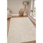 Raschel Carpet Kaymaz Taban Moopy Krem Rengi Bukleli Yumuşak Soft Dokuma Yolluk Halı Salon Halısı LP1003A, 120 x 330
