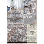 Raschel Carpet Mavi Kahve Emboss Çökme Kalın Yumuşak Kaymaz Özel Taban Halı Yolluk, 120 x 260