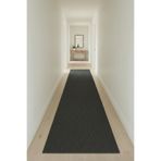 Raschel Carpet Yaprak Koyu Gri Emboss Premium Seri Yeni Nesil Kaymaz Taban Jel Taban Halı Yolluk Antre Hol