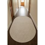 Raschel Carpet Yaprak Oval Krem Emboss Premium Seri Yeni Nesil Kaymaz Taban Jel Taban Halı Yolluk Antre Hol
