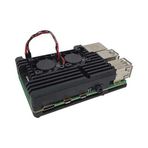Raspberry Pi 4 Alüminyum Çift Fanlı Muhafaza Kutusu - Siyah