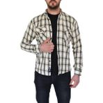 Rasstmen Erkek Kışlık Oduncu Silim Fit Çift Cepli Kapaklı Gömlek BGL-ST02262 - Krem