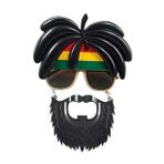 Rasta Peruklu Rasta Sakalli Bob Marley Biyikli Parti Gozlugu 27X18 Cm