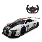 Rastar 1:14 Audi R8 LMS Uzaktan Kumandalı Araba: 2.4 GHz Frekanslı Full Fonksiyonlu İleri Geri Farlı Beyaz Yarış Arabası - Çocuklar ve Yetişkinler için Orijinal Lisanslı 30 cm Mini Model Araba