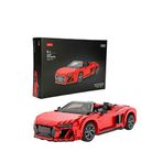 Rastar 1:14 Audi R8 Spyder 1440 Parça 8+ Yaş Model Araba Yapım Seti - Kırmızı