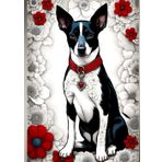 RAT TERRIER * PUPPY DOG LOVE - BLANK GREETING NOTE CARD - Cute Mini Journal Diary Scratch Art Doodle Jot Pad: ֍ 5x7 ~ 24 page/12 sheet ֎ EXPRESS ... Bridal Shower Holiday Pooch Party Favor Gift