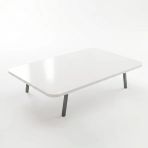 Ratemo Beyaz Oval Kenar Yer Sofrası, 6 Kişilik Beyaz Masa, Metal Ayaklı Modern Yemek Masası 119X89 Cm