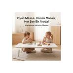 Ratemo Mobilya Montessori Aktivite Masası 90X50 cm Katlanır Ayaklı – Çocuk Oyun, Yemek ve Etkinlik Masası