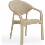 Rattan 4'lü Bambu Bahçe&balkon,teras Sandalye - Bej