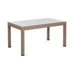 Rattan 90x150 Camlı Cappucino Masa - Bahçe&balkon&teras Cappuccino