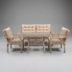 Rattan Bahçe Oturma Takımı Minderli Masa ve Koltuk Takımı - 4Lü