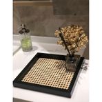 Rattan Hazeran Kare Tepsi Siyah %100 Doğal Hazeran M019