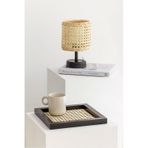 Rattan Hazeran Kare Tepsi Siyah-24x24 Cm %100 Doğal Hazeran