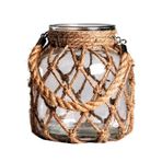 Rattan Kapaklı BestAlice Cam Çiçek Vazo, Boho Cam Vazo, Saplı Japon Tarzı Rattan Vazo, Çiçek Tomurcuk Vazo Ev Partisi Çiftlik Evi Dekoru için Yuvarlak Dekoratif Çiçek Vazo(S)