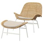 Rattan koltuk ve puf, rattan-risane natürel