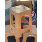 Rattan Krem Büyük Plastik Tabure 1 Adet
