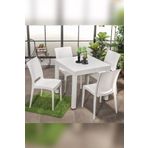 Rattan Masa Takımı - Beyaz