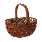Rattan Örgülü Çiçek Sepeti Hasır Rattan Sepet Düğün Çiçeği El Yapımı Meyve Sepeti Hasır Sepet, Düğün, Ev Dekorasyonu için Düğün Dağılım Sepeti