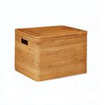Rattan Saklama Sepeti Kapaklı Dokuma Bambu Ev Sehpası Atıştırmalıklar ve Çeşitli Ürünler için Renkli Tasarımlı Şık Dekoratif Konteyner