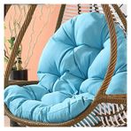 Rattan Yumurta Sandalye Salıncak Yastığı Yıkanabilir Kalın Asılı Yumurta Sandalye Minderi Değiştirme Su Geçirmez ve Güneşe Dayanıklı Dış Mekan/İç Mekan Asılı Yumurta Sandalye Minderleri Turuncu (Mavi)