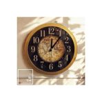 Raul 35 cm Vintage Dünya Haritalı Duvar Saati, Siyah Gold Çerçeve, Retro Ofis Salon Dekoru Siyah & Altın 35 x 35