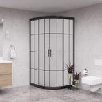 Raumark Black Luna 6mm Karolajlı Tam Kumlamalı Oval Duşakabin - 100X100