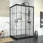 Raumark Black Rigel 6 mm Karolajlı 80x100 cm Dikdörtgen Duşakabin