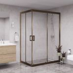 Raumark Bronze Diora 6mm Şeffaf Cam Dikdörgen Duşakabin. - 90X130