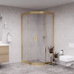 Raumark Gold Luna 6mm Şeffaf Cam Oval Duşakabin - 100X100
