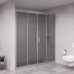 Raumark Silver Verta 6mm Füme Cam Orta Açılır 2 Sabit 2 Sürgü Iki Duvar Arası Duşakabin - 191cm