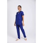 Raven Uniform Doktor Hemşire Forması Medikal Forma Cerrahi Alt Üst Takım Unisex Ince Kumaş - Saks