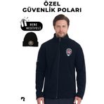 Raven Uniform Erkek Özel Güvenlik Nakışlı Siyah Polar Mont (ARMALI) Bay , Refrektörlü, Özel Güvenlik Poları