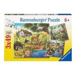 Ravensburger 092659 3X49 Parça Kır Evi Ve Hayvanlar Puzzle