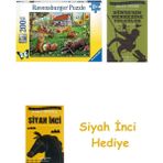 Ravensburger - 200 Parça Puzzle Bahçede (128280) + Dünyanın Merkezine Yolculuk + Siyah Inci Hediye