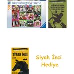 Ravensburger 500 Parça Puzzle Köpek Yavruları + Dünyanın Merkezine Yolculuk + Siyah Inci Hediye