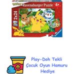 Ravensburger Çocuk Yapbozu 05668 - Pikachu ve Arkadaşları - 2 x 24 Parça Pokemon Yapboz, 4 Yaşından Büyük Çocuklar Için, Pokemon Hediyeleri + Play-Doh Oyun Hamuru