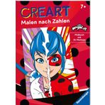 Ravensburger Miraculous: CreArt Malen nach Zahlen ab 7, Malbuch, 24 Motive, Ladybug, Cat Noir, Tikki, Plagg