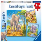 Ravensburger Vahşi Hayvanlar 080038 3x49 Parça Puzzle