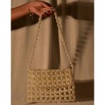 Ravinity Pinterest Çantası, Özel Tasarım Parlak Inci Çanta - Ekru