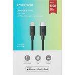 RAVPOWER RP-CB1016 Type-C to Lightning 1 m TPE Siyah Kablo