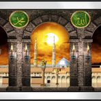 Ravzai Mutahhara Allah Muhammed Motifli Kanvas Tablo DBSANAT1414213