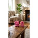 Raw Home Anneler Günü Hediyesi Pembe Çilek Kokulu 2’li %100 Soya Wax Mum Seti – Ayıcık & Hediye Kutusu - Hediyelik - Çilek - Kırmızı